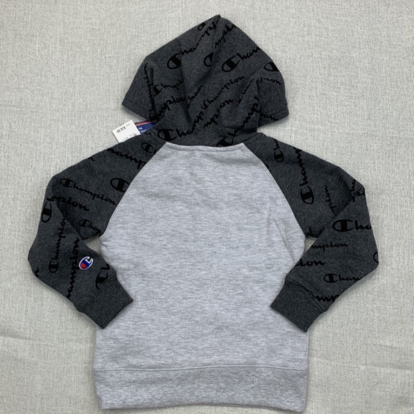 CHAMPION Little Boys Diagonal Script Raglan Fleece Hoodie Size 5 - Picture 10 of 10